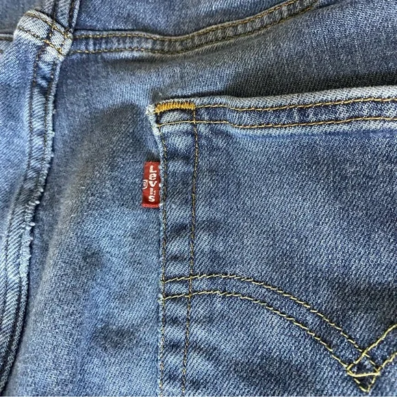 Levis Jeans Mens 34x30 Blue 514 Straight Leg Fit Workwear Mid Wash Stretch Denim - Picture 4 of 10